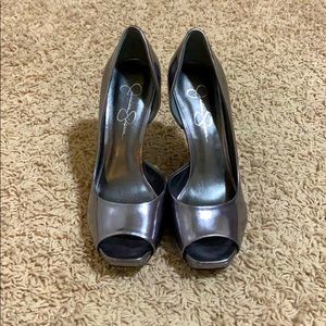 jessica simpson silver sparkly heels